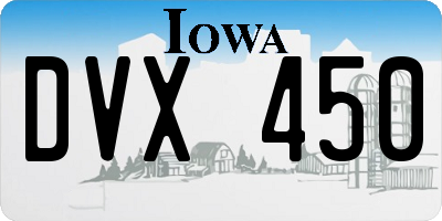 IA license plate DVX450