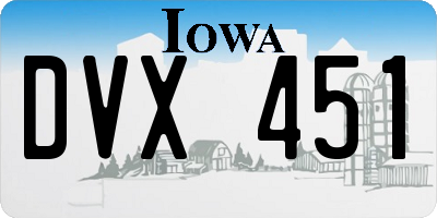 IA license plate DVX451