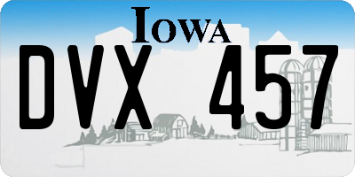 IA license plate DVX457