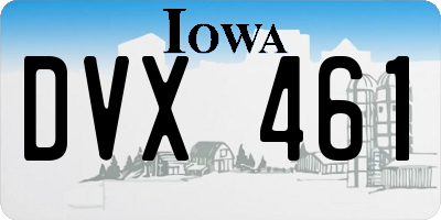 IA license plate DVX461
