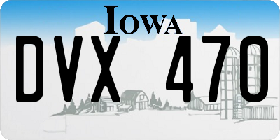 IA license plate DVX470