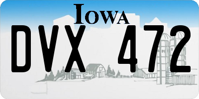 IA license plate DVX472