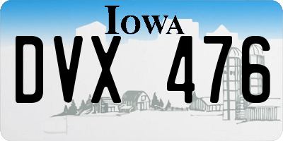 IA license plate DVX476