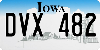 IA license plate DVX482