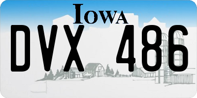 IA license plate DVX486