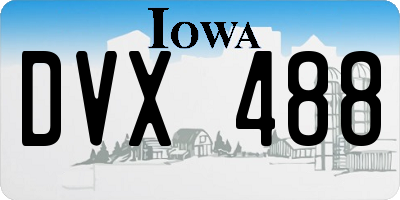 IA license plate DVX488