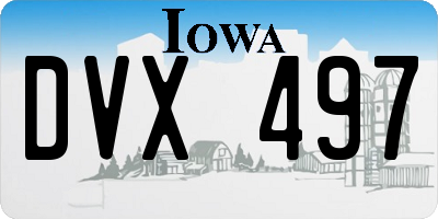 IA license plate DVX497