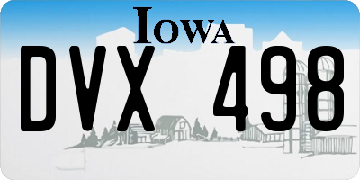 IA license plate DVX498
