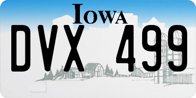 IA license plate DVX499