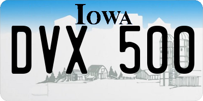 IA license plate DVX500