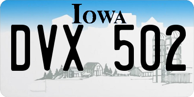 IA license plate DVX502