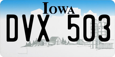IA license plate DVX503