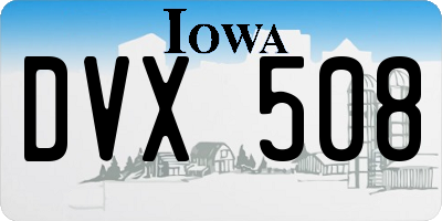IA license plate DVX508