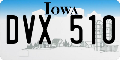 IA license plate DVX510