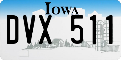 IA license plate DVX511