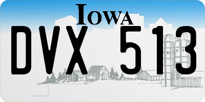 IA license plate DVX513