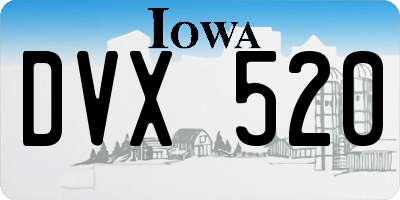 IA license plate DVX520