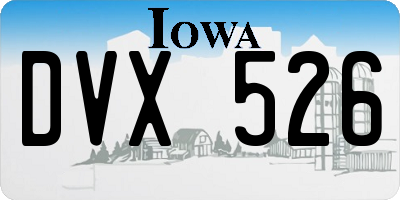 IA license plate DVX526