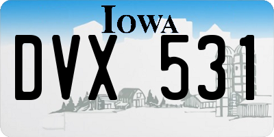 IA license plate DVX531