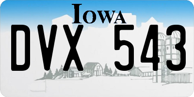 IA license plate DVX543