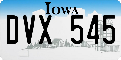 IA license plate DVX545