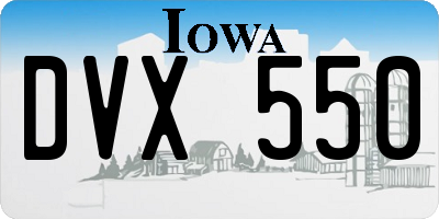 IA license plate DVX550