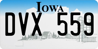 IA license plate DVX559