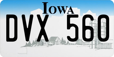 IA license plate DVX560