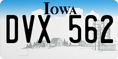 IA license plate DVX562