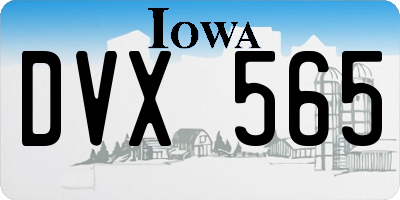IA license plate DVX565