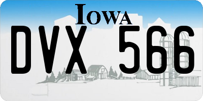 IA license plate DVX566