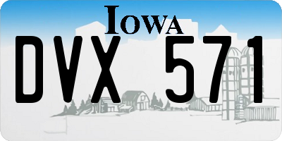 IA license plate DVX571