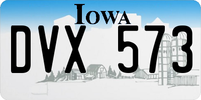 IA license plate DVX573