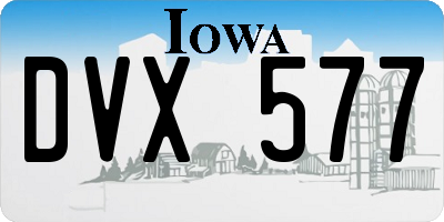 IA license plate DVX577