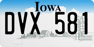IA license plate DVX581