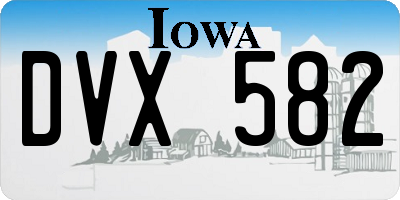 IA license plate DVX582
