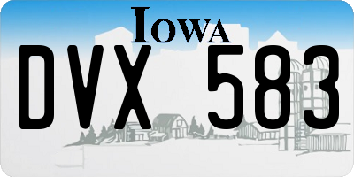 IA license plate DVX583