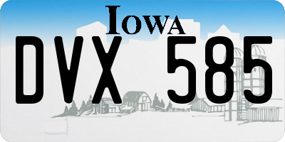 IA license plate DVX585