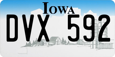 IA license plate DVX592