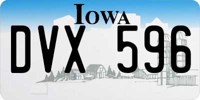 IA license plate DVX596