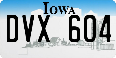 IA license plate DVX604