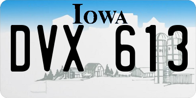 IA license plate DVX613