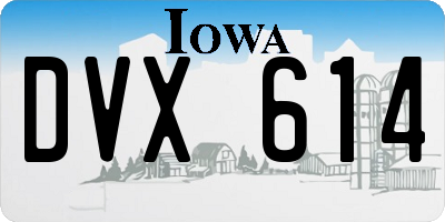 IA license plate DVX614