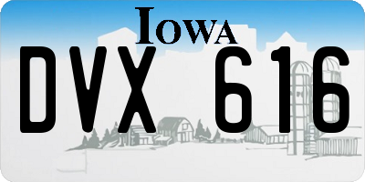 IA license plate DVX616