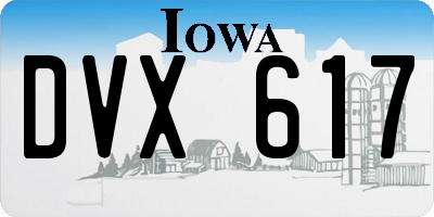 IA license plate DVX617