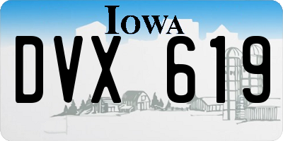 IA license plate DVX619