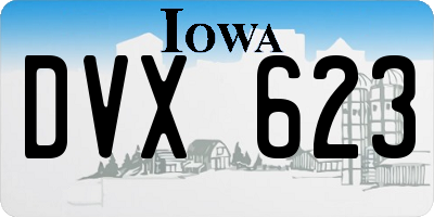 IA license plate DVX623