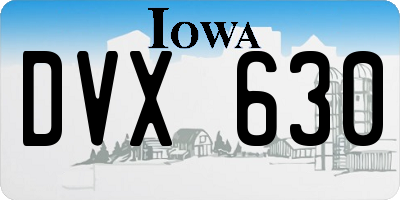 IA license plate DVX630