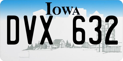 IA license plate DVX632