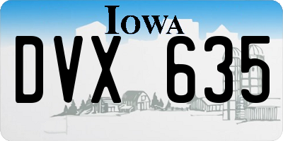 IA license plate DVX635